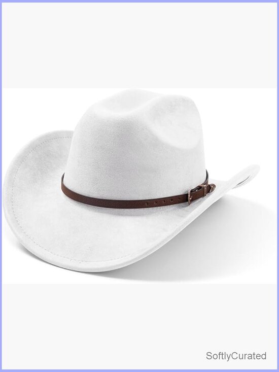 Wide Brim Felt Suede Western Hat - Universal Fit Cowboy Hat main image 4